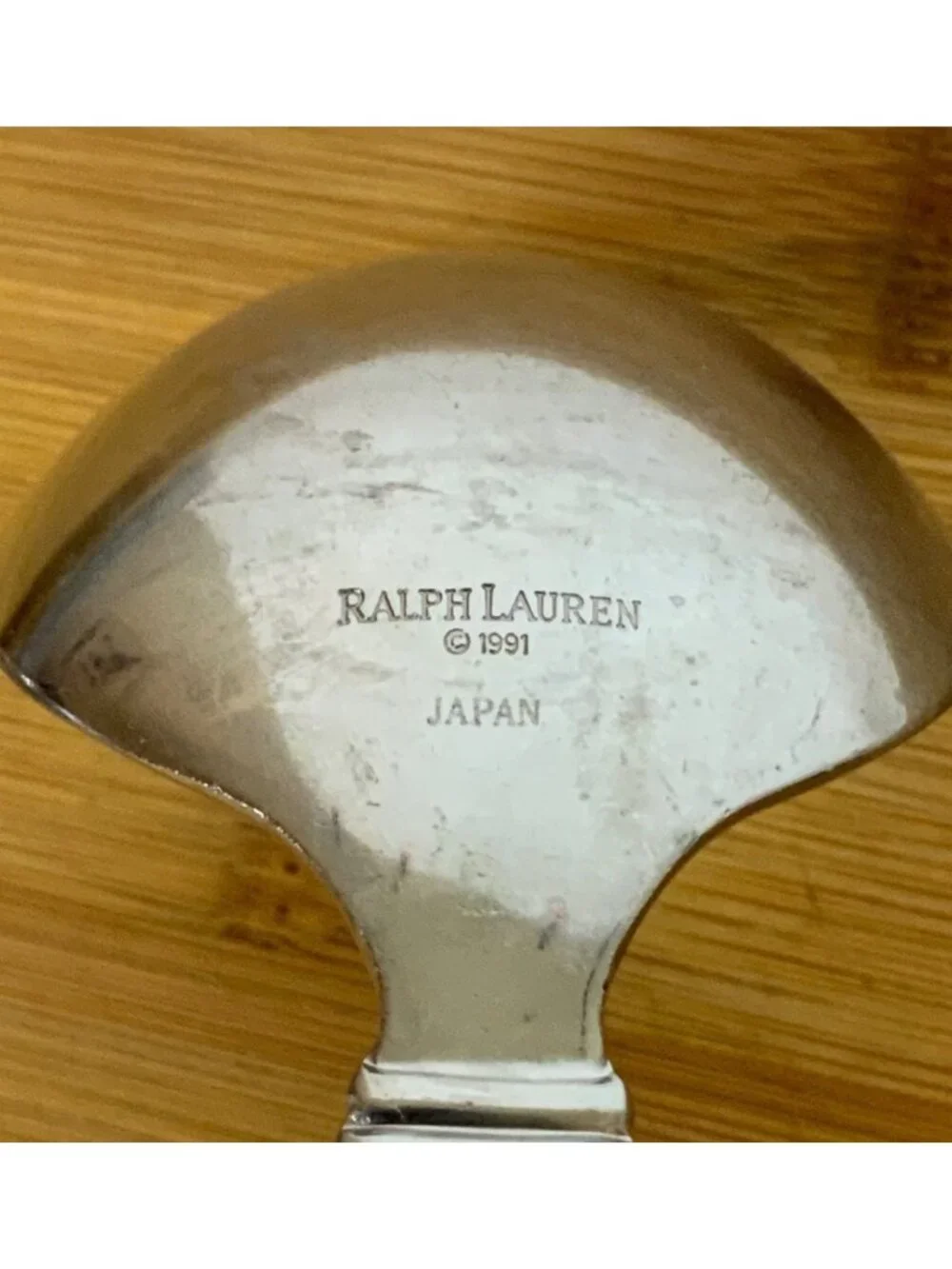 Ralph Lauren Wainwright Stainless Steel Flatware Solid Serving Spoon 1991 Japan